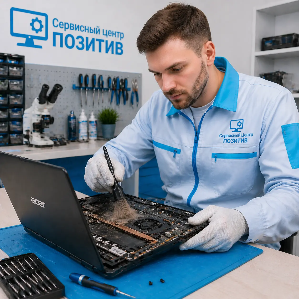 Чистка ноутбука Acer от пыли в Котельниках | Замена термопасты