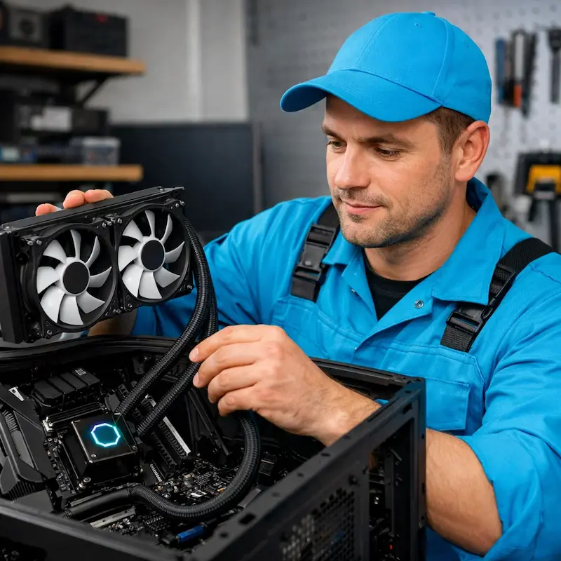 Установка водяного охлаждения на компьютер в Котельниках