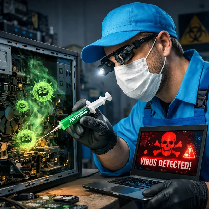 Лечение компьютера от вирусов в Котельниках на дому